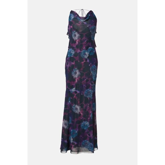 ROTATE Birger Christensen Floral Chiffon Gown Size 12 (Retails $430) - Picture 5 of 8